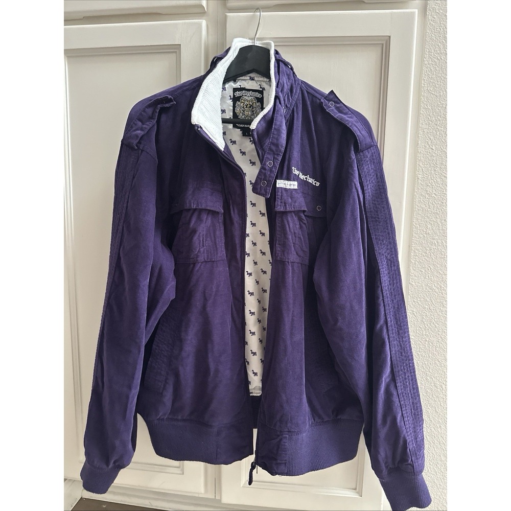 Vintage Live Mechanics Victory Is Certain Purple Mens Jacket Quilted Size L